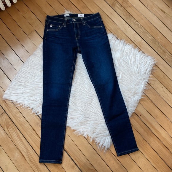 AG B-Type 01 Legging Ankle: Blue Mid Rise Skinny Stretch Jeans, Size 26×28 - Picture 4 of 14